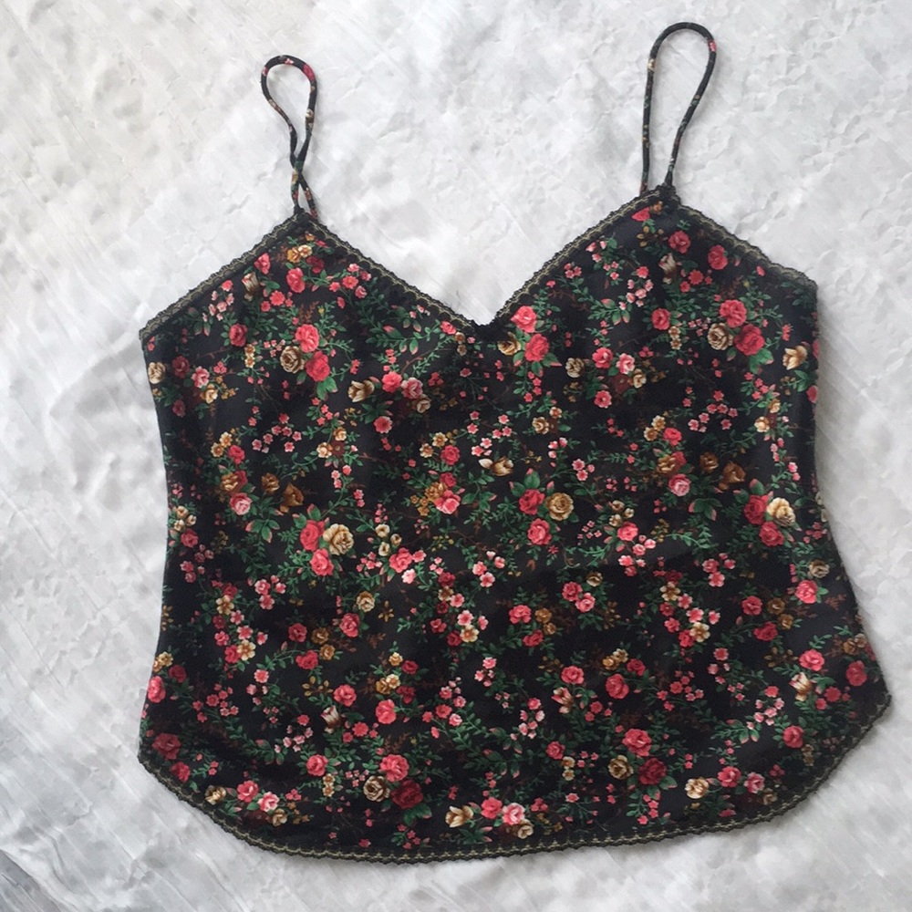 VINTAGE | Floral Satin Lingerie Top
